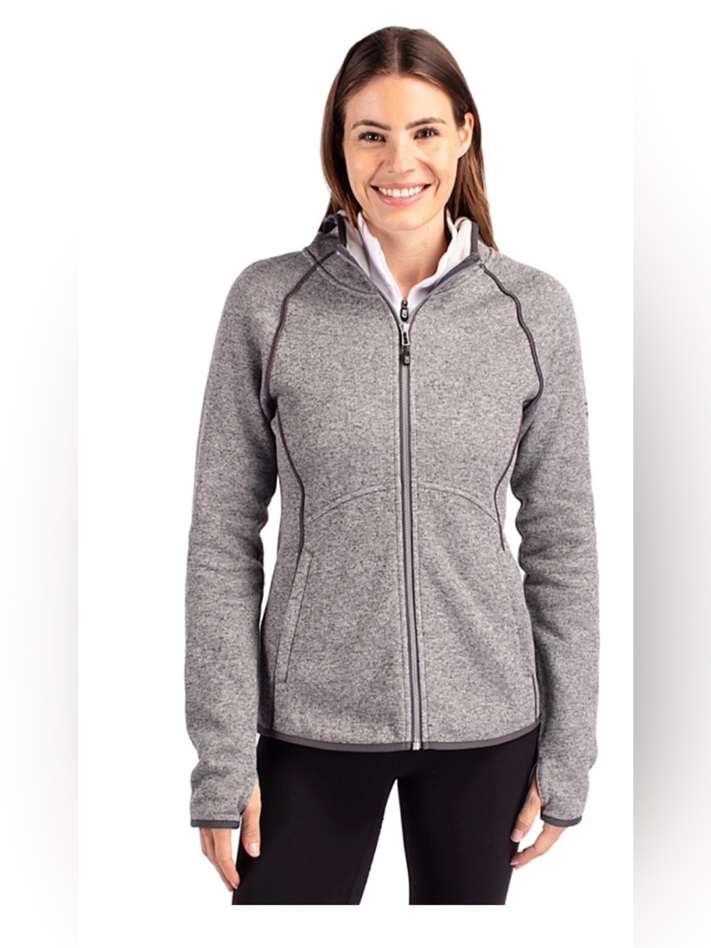 Cutter & Buck Mainsail Sweater-Knit Hoodie Womens Full Zip Jacket - NWT